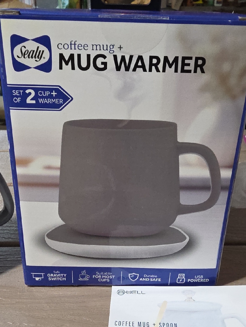 Gray Coffee Mug with Mug Warmer - Set of 2